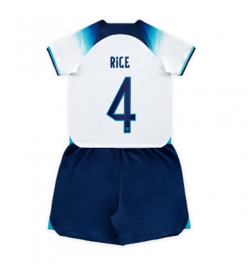 Lacne Dětský Futbalové dres Anglicko Declan Rice #4 MS 2022 Krátky Rukáv - Domáci (+ trenírky)